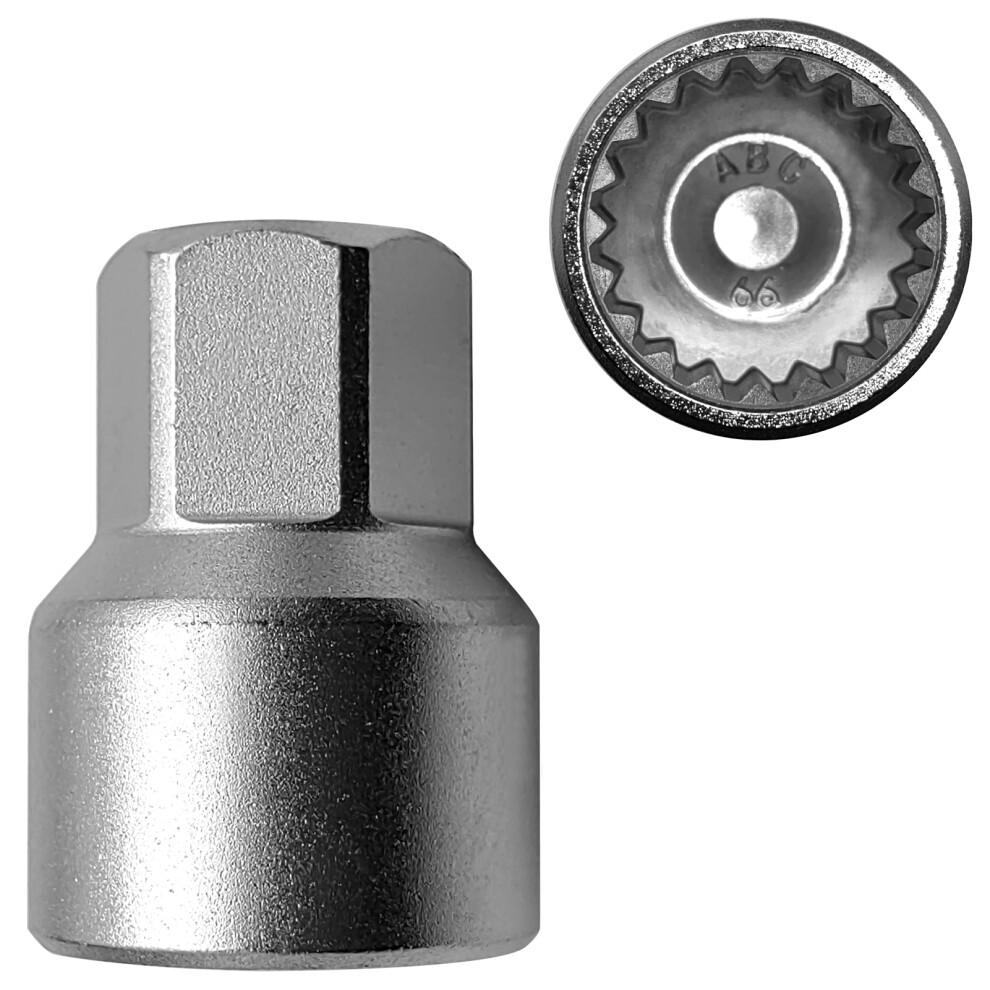 Steel Wheel Locking Nut Key For Porsche, 66 Thin-Walled Socket Adapter 9301384408644
