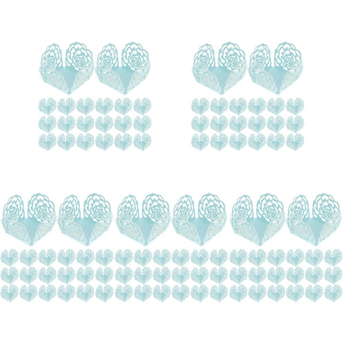 250Pièces Papier Bleu Ciel Design Creux Pour 2