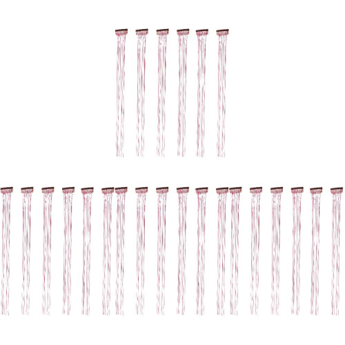 24Pièces Paillette Rosés Extensions Cuir Chevelu Facile DIY 2
