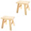 2Pièces Mini Bois Kaki Multidusage Stable Pour Tout-Petit 5