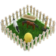 3Sets Horse Stable Toy Set Vivid Miniature Barn Model with Accessories