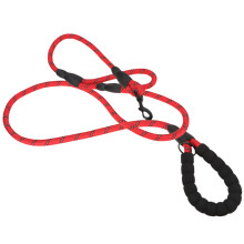 2Pcs Red Nylon Dog Traction Strap Heavy Duty Pet Pulling Leash