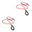 2Pcs Red Nylon Dog Traction Strap Heavy Duty Pet Pulling Leash 10