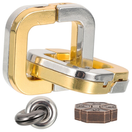6Pcs Metal Puzzle Brain Teasers Fun Sensory Gadgets for Elderly Use 2