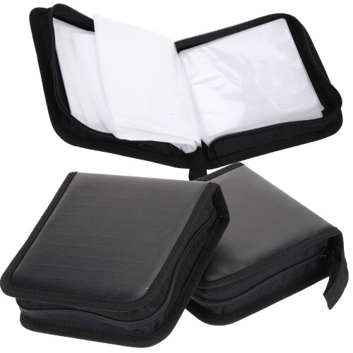 12Pcs Black Cd Dvd Organizer Bag Portable 40 Disc Storage Holder