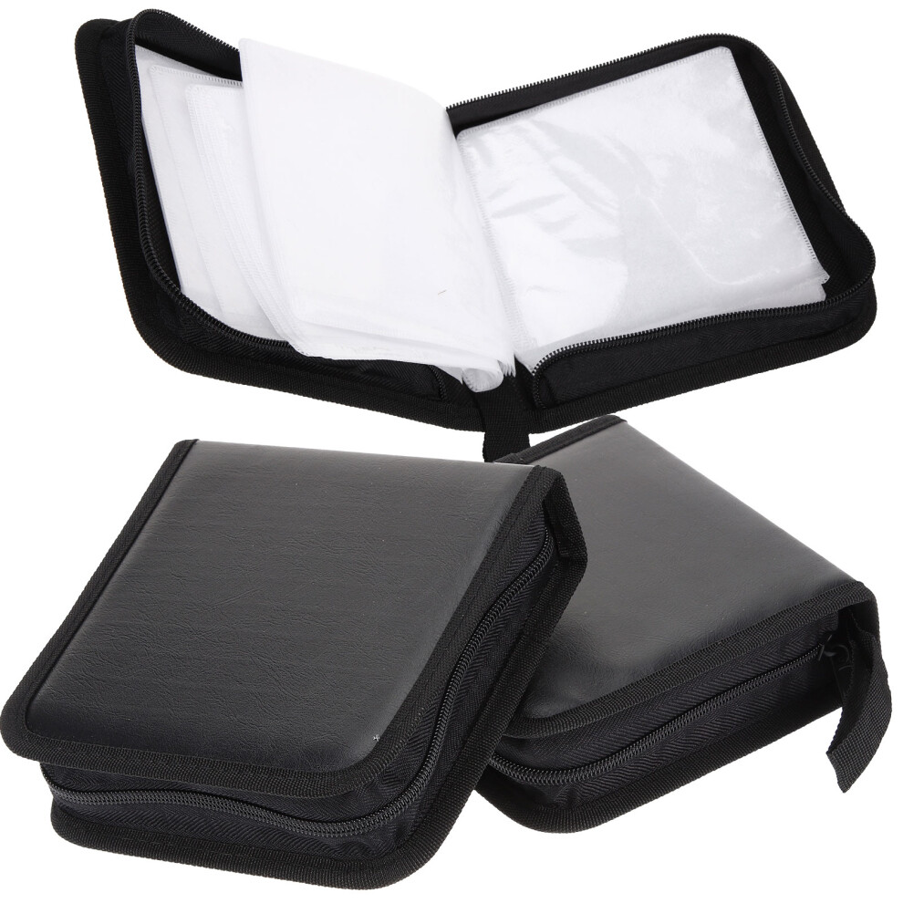 12Pcs Cd Dvd Organizer Bag Portable 40 Disc Storage Holder Black 3032998193041