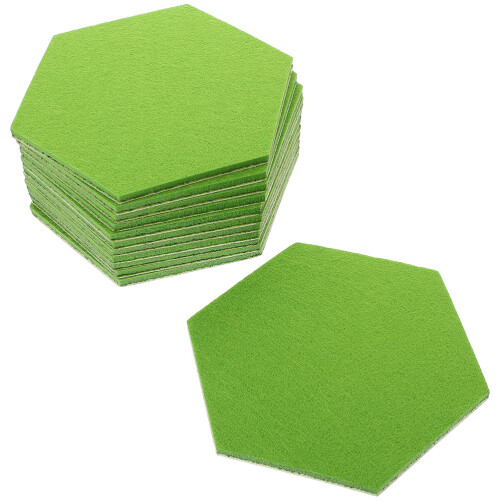 48Pcs Adhesive Green Felt Bulletin Board Hexagon Wall Decor