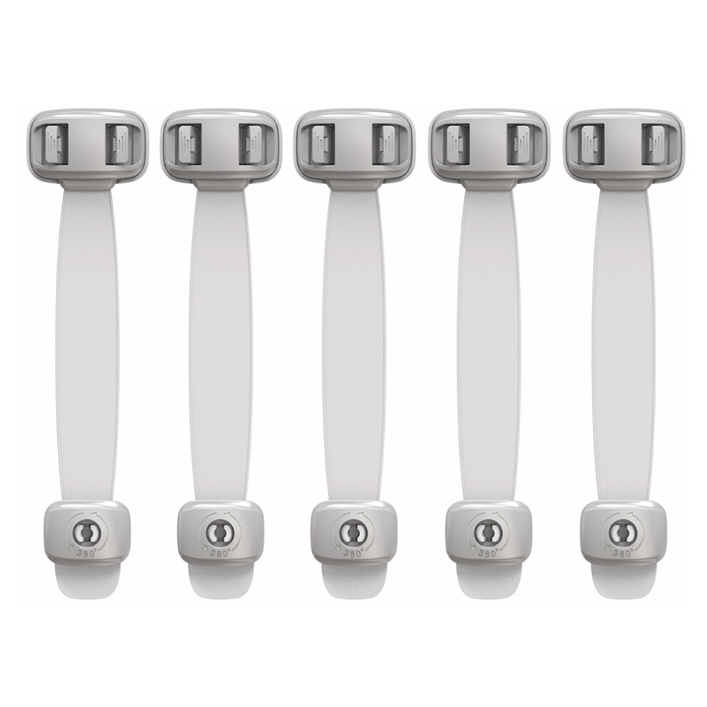Villcase 15Pcs Baby Safety Cabinet Locks Grey Abs Double Press Buckle Design