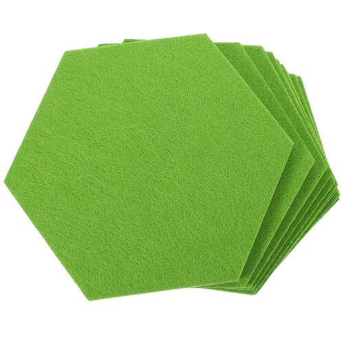 48Pcs Adhesive Green Felt Bulletin Board Hexagon Wall Decor 1