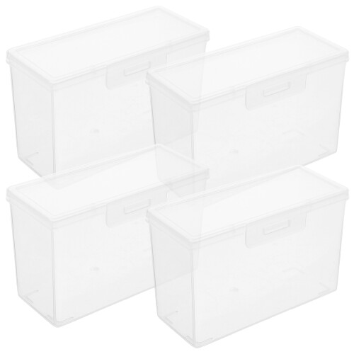 12Pcs Compact Plastic Photo Box with Lid for Card Storage 2