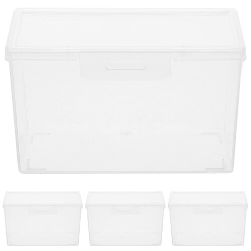 12Pcs Compact Plastic Photo Box with Lid for Card Storage 1