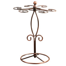 2Pcs Coffee Metal Six Cup Holder Glass Hanger Rack
