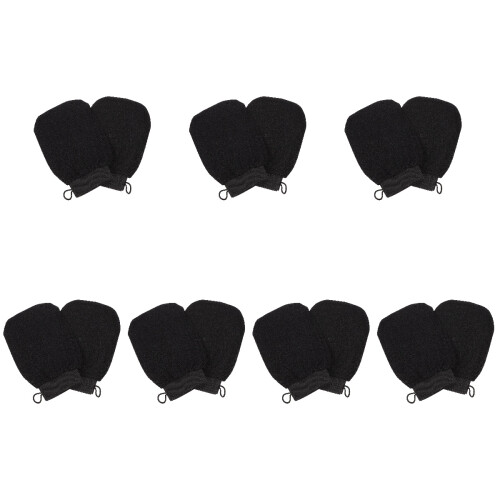 14Pcs Lightweight Black Bathing Gloves Exfoliating Shower Mitts 1