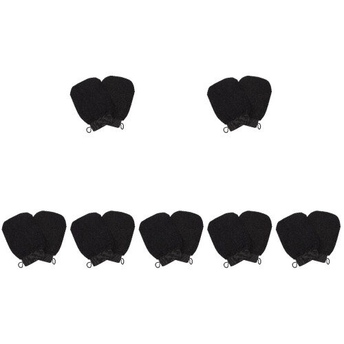 14Pcs Lightweight Black Bathing Gloves Exfoliating Shower Mitts 2