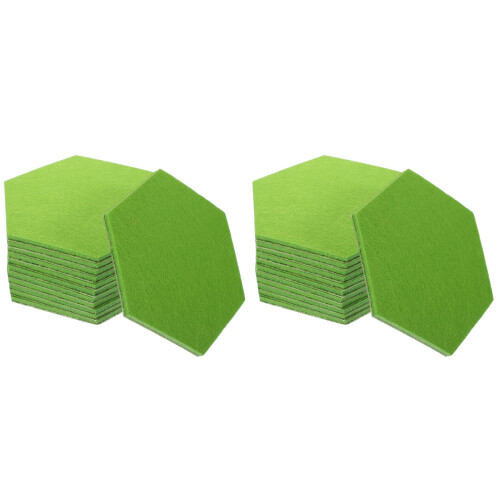48Pcs Adhesive Green Felt Bulletin Board Hexagon Wall Decor 2
