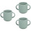 3Pcs Light Green Silicone Cup Baby Training Double Handle Water Cup 6