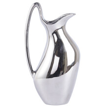 2Pcs Creative Silver Ceramic Pitcher Vase Compact Flower Arrangement