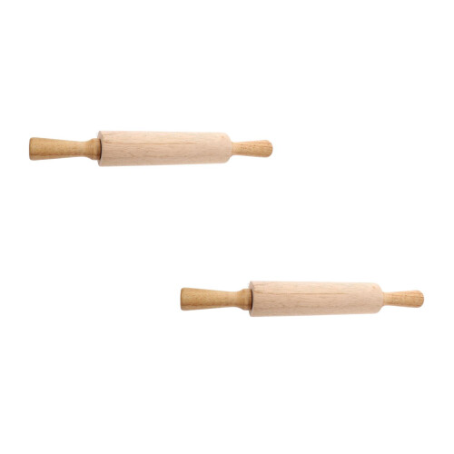 2Pcs Durable Wood Rolling Pins for Cake Pastry Pizza and Dumpling 1