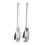 5Sets Long Handle Stainless Steel Salad Spoon Silver Kitchen Servers 1