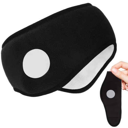 4Pcs Black Ear Warmer Headbands Soft Sleeping Earmuffs for Adults