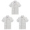 3Pcs White Chef Jacket Short Sleeve Breathable Catering Workwear 5