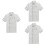 3Pcs White Chef Jacket Short Sleeve Breathable Catering Workwear 8