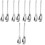 5Sets Long Handle Stainless Steel Salad Spoon Silver Kitchen Servers 2