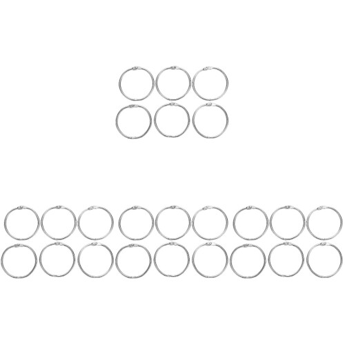 200Pcs Silver DIY Binder Rings Iron Book Clips for Office 1
