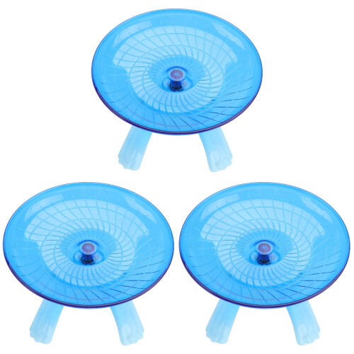 3Pcs Blue Non Run Disc Exercise Wheel for Hamsters Small Pets Use 1