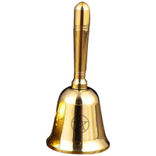 5Pcs Multi-Functional Golden Brass Altar Bells Witch Pentagram Decor