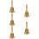 5Pcs Multi-Functional Golden Brass Altar Bells Witch Pentagram Decor 10