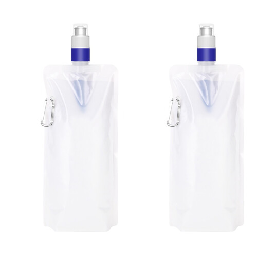 2Pcs Foldable Water Filter Bottles for Camping Transparent Outdoor Use 1