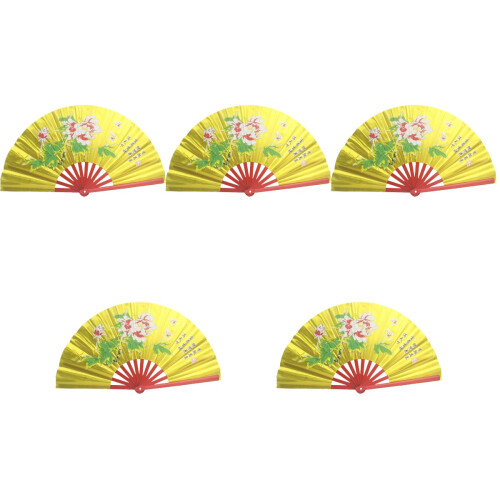 5Pcs Multi Color Foldable Hand Fans Chinese Style Dance Accessories 2