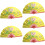 5Pcs Multi Color Foldable Hand Fans Chinese Style Dance Accessories 10