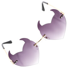 5Pcs Lavender Rimless Sunglasses Heart Horn Shape Stylish Eyewear