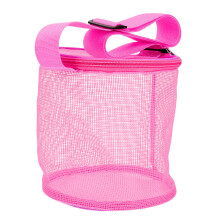7Pcs Pink Hollow Mesh Beach Bags for Kids Storage and Travel