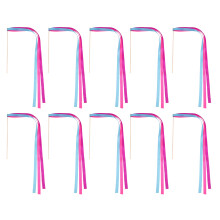 20Pcs Colorful Fairy Stick Wands with Ribbon and Bell for Girl Costume