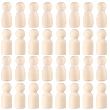 180Pcs DIY Wooden Peg Dolls Unpainted Ivory Blank Craft Dolls
