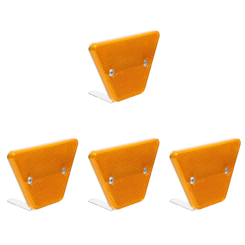 4Pcs Yellow Reflective Road Markers Driveway Delineators Pc Iron 2