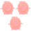 3Pcs Kids Tableware Suction Cup Mat Pink Silicone Non-Slip Mat 3