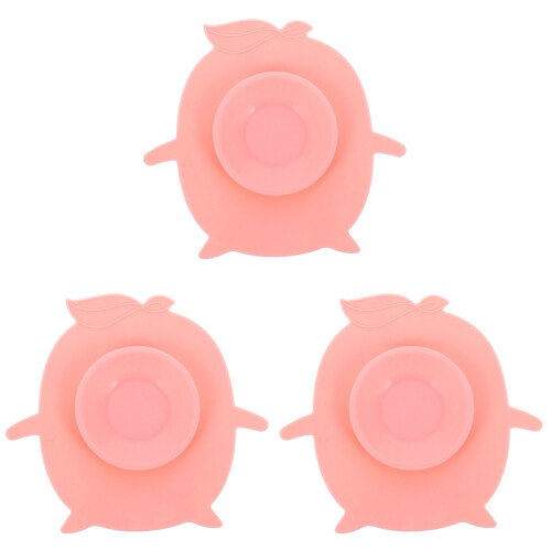 3Pcs Kids Tableware Suction Cup Mat Pink Silicone Non-Slip Mat 1