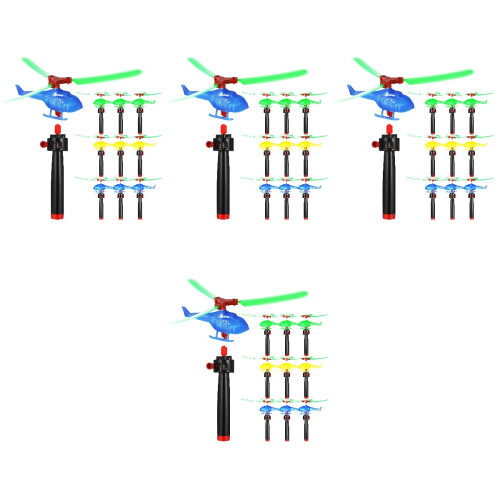 36Pcs Outdoor Flying Helicopter Toys Plastic Pull String Launcher Toys 2