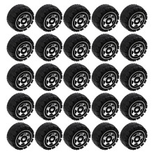 120Pcs Black Plastic Toy Wheels for Kids DIY Car Assemble Craft Wheels