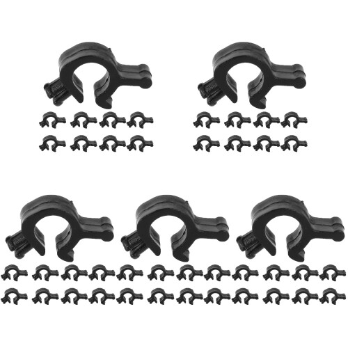 50Pcs Pe Headlight Wire Clips Flashlight Cord Holder Black 2