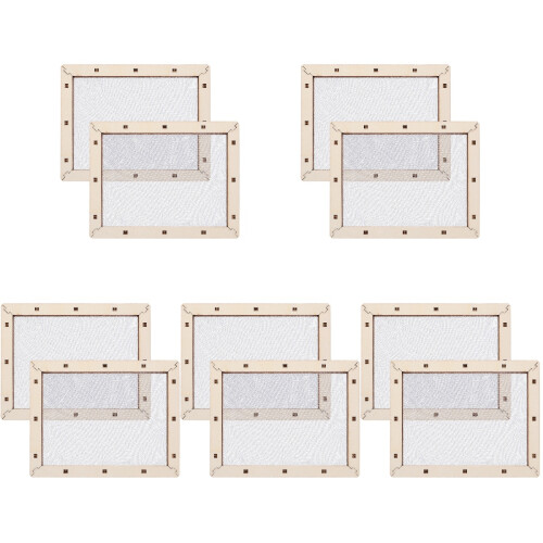 10Pcs Educational DIY Paper Craft Frame Wooden Mesh Screen Assorted 2