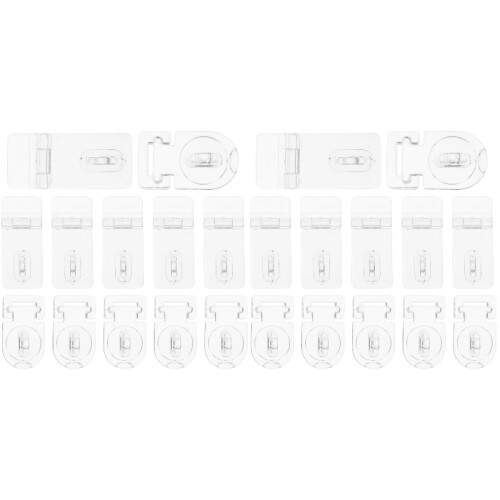 24Pcs Transparent Small Box Hasp Latch Plastic Jewelry Box Locks 2