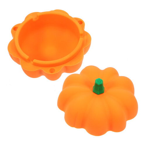 4Pcs Silicone Ashtray Pumpkin Shape Orange Smoking Ash Container 1