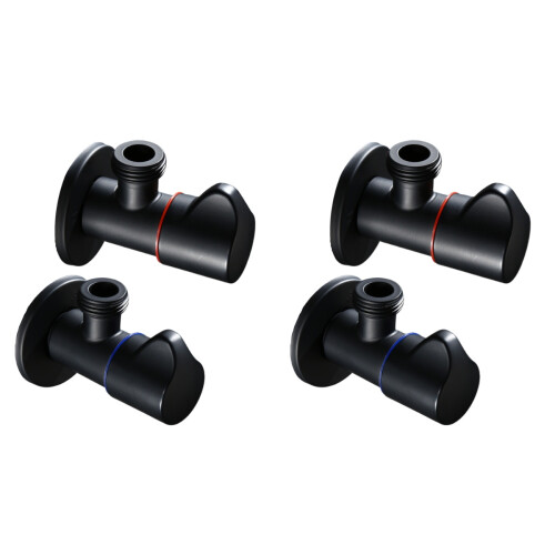 4Pcs Durable Brass Flow Control Valve Black Shut Off Valve for Shower 2