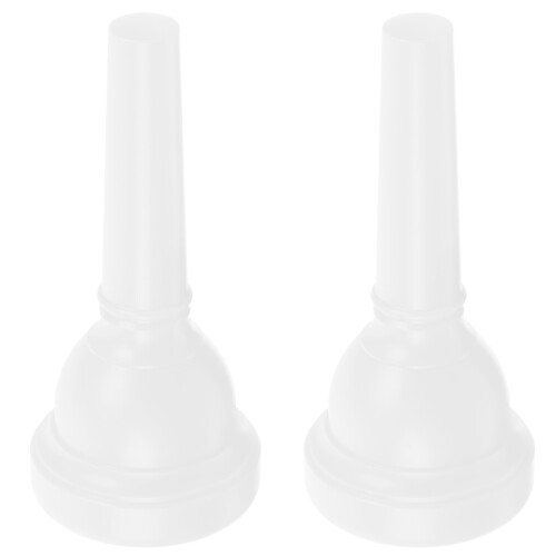 2Pcs Plastic Trombone Mouthpiece Durable White Replacement Accessory 2