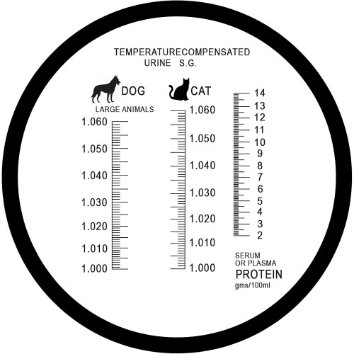 Veterinary Refractometer with Triple Scale for Serum Protein and Pet Urine Specific Gravity Testing 2